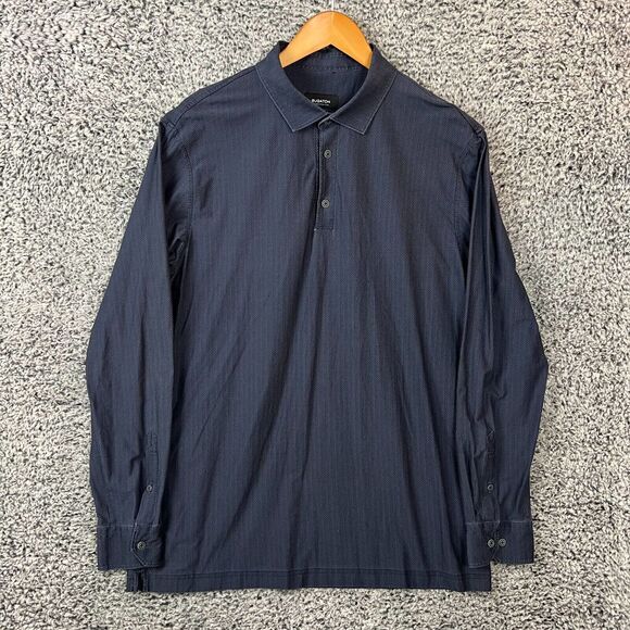 Bugatchi Navy Long Sleeve Polo Shirt - Picture 1 of 12